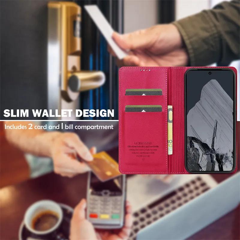 Magnetic Flip Leather Phone Case for Google Pixel 9 Pro XL 8 8A 7 7A Pixel9 Pixel8 Wallet Card Back Cover Etui Coque