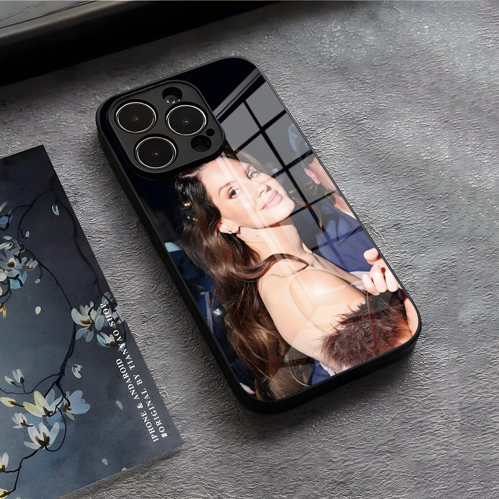Lanas-w-Del-R-Rey Phone Case For IPhone 17 Air 16 E Pro Max 15 14 13 Mini 12 Pro 11 Max Plus Black Glass Cover