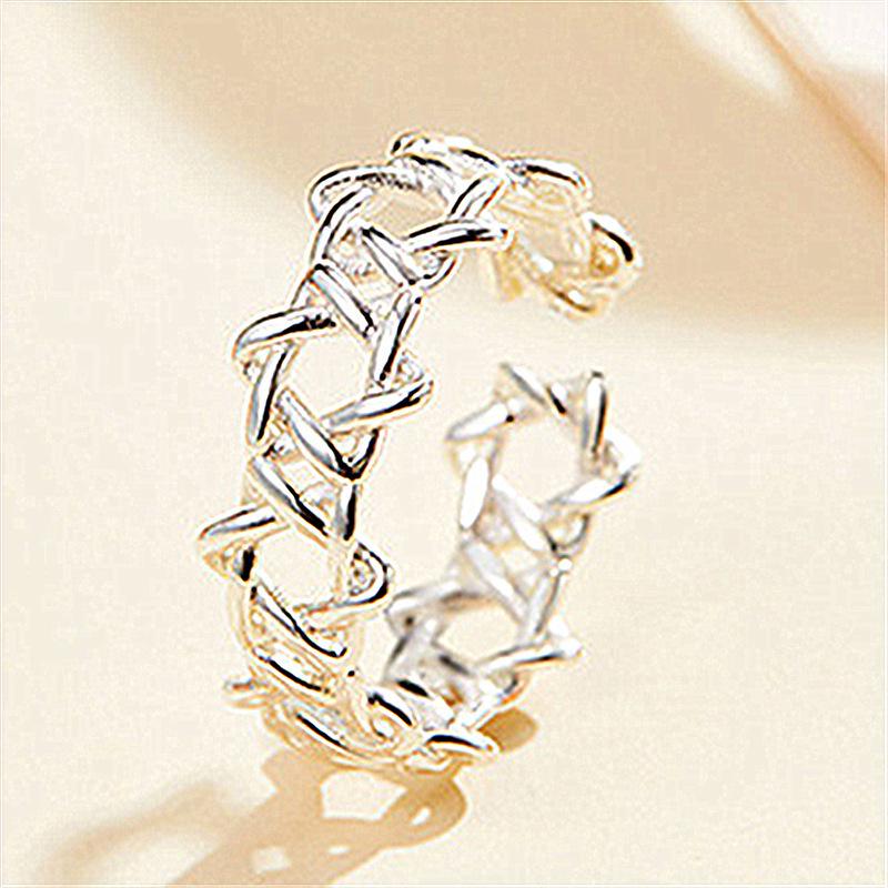 Christmas Gift Hexagram Star Ring - Simple, Cute Woven Ring for Women Adjustable Open Size