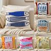 SSardines Art Cushion Cover Pillowcase Antidustmite Invisible Zipper Short Plush Sofa Cushion