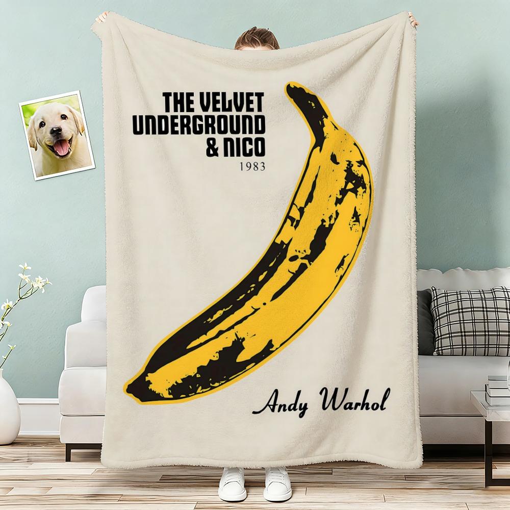 Rock Band The Velvet Underground Throw Lightweight 240g Flannel Blanket Soft Skin-friendly for Summer Cooling 75x90cm