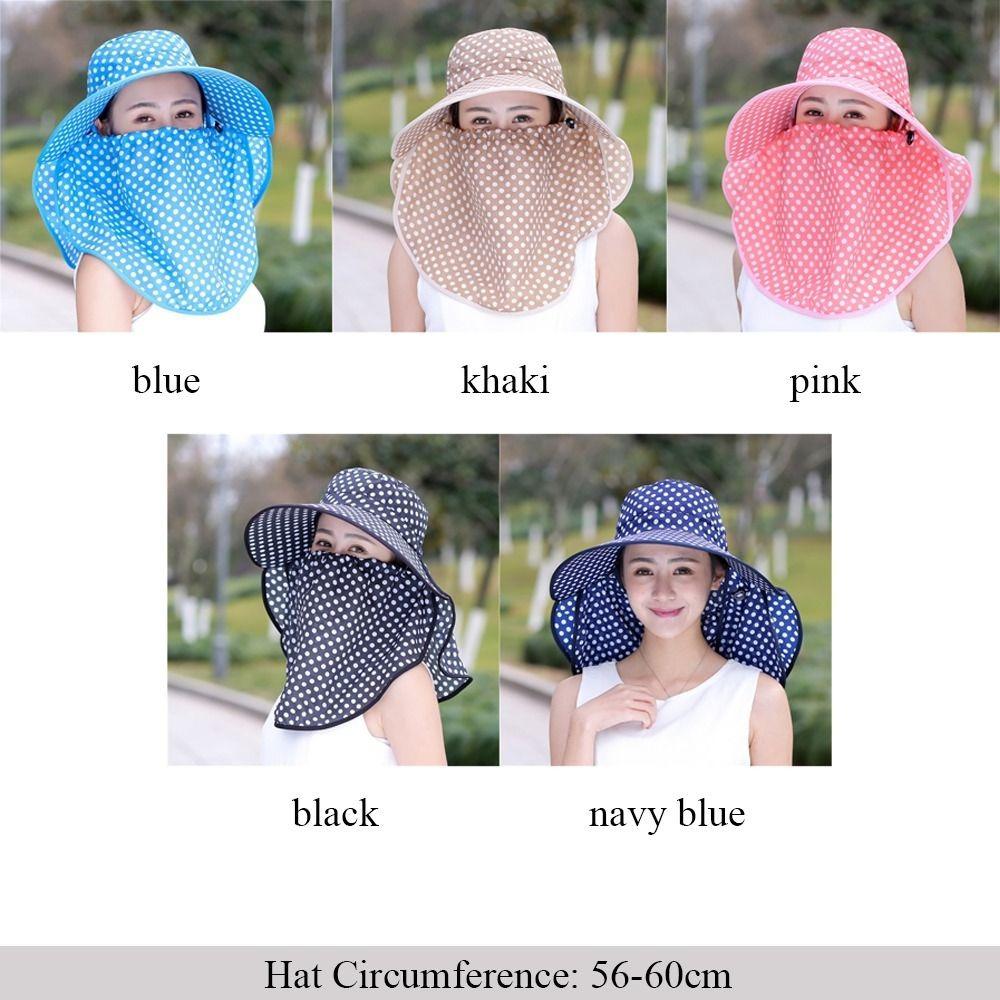 Wide Brim Beach Cap Face And Neck Sun Hat Fashion Tea Picking Cap  Women's