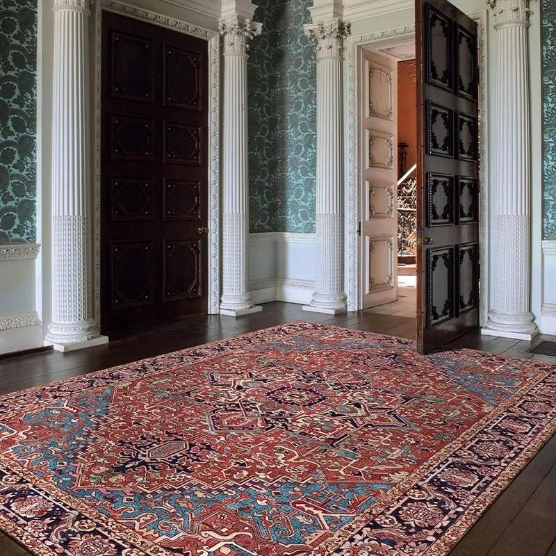 Dywan w stylu etnicznym vintage do sypialni, domu, hotelu, miękka mata z możliwością prania, dekoracja salonu, przedpokoju, szatni, dywanik pod stolik kawowy