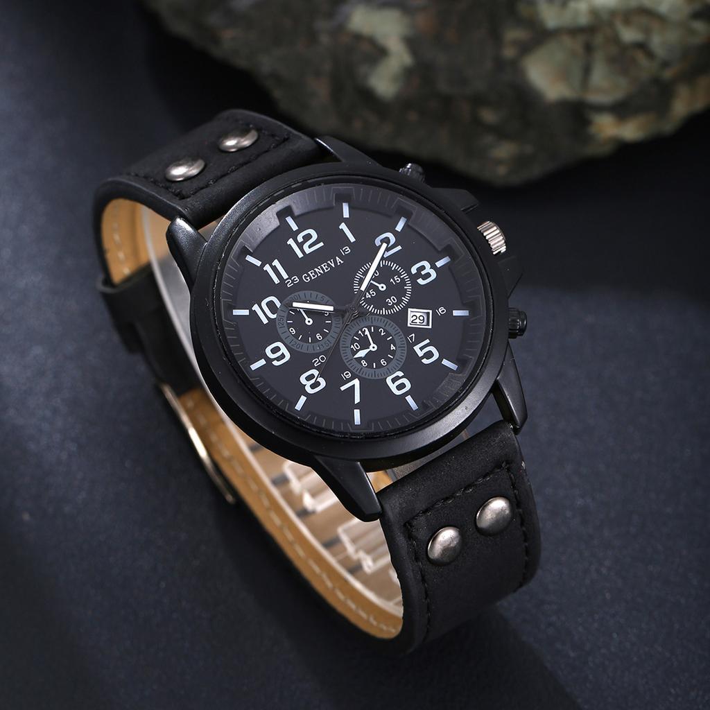 Men's Casual Business Quartz Watch Set, Watch Accessory Set