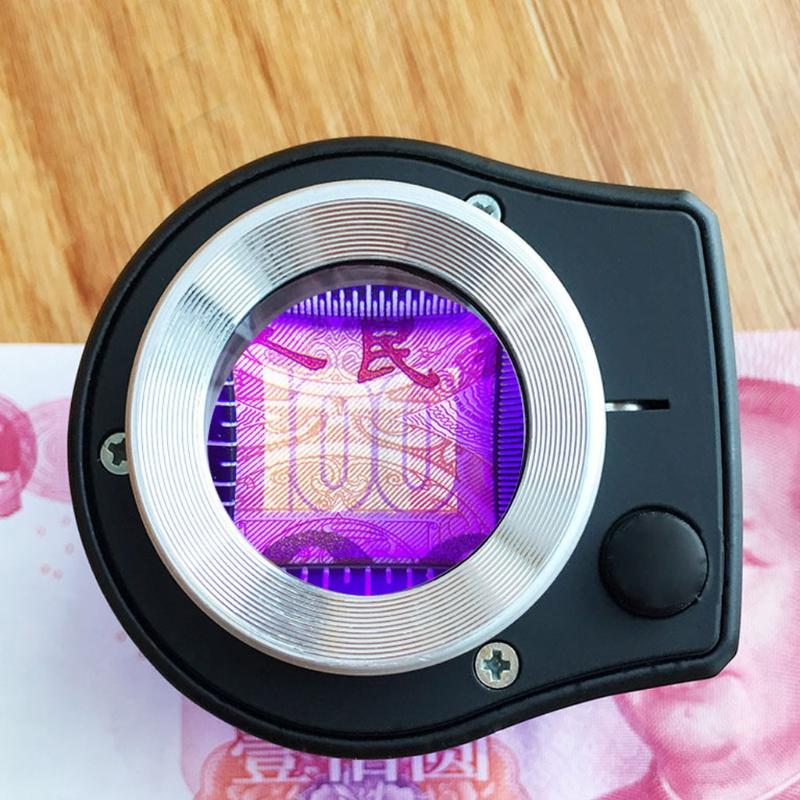 Shatterproof Magnifying Glass Foldable Read Magnifier with LED & UV Light Magnifying Lens for Book Reading Classroom 30X