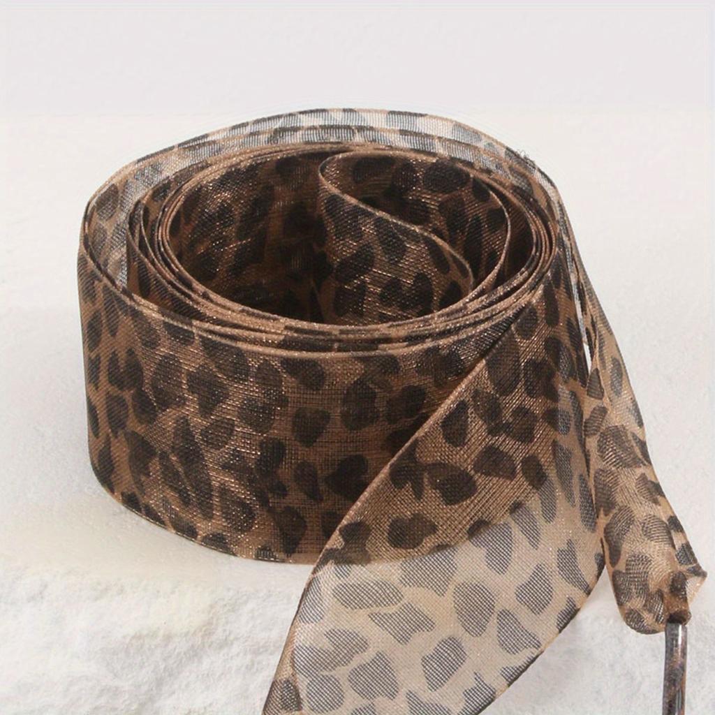 Organza cipőfűzők, 1 pár és 2 pár Divatos szatén szalag cipőfűzők, leopárdmintás szalag fonal csipke cipőfűzők