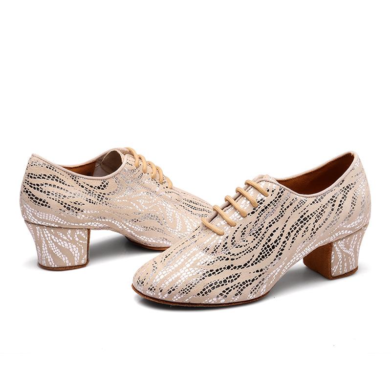 Moderne Jazz-Tanzschuhe aus Wildleder für Damen und Mädchen, glänzende Tanzschuhe für Lehrer, Übungstanzschuhe, rutschfest, mittlerer Absatz, 5 cm