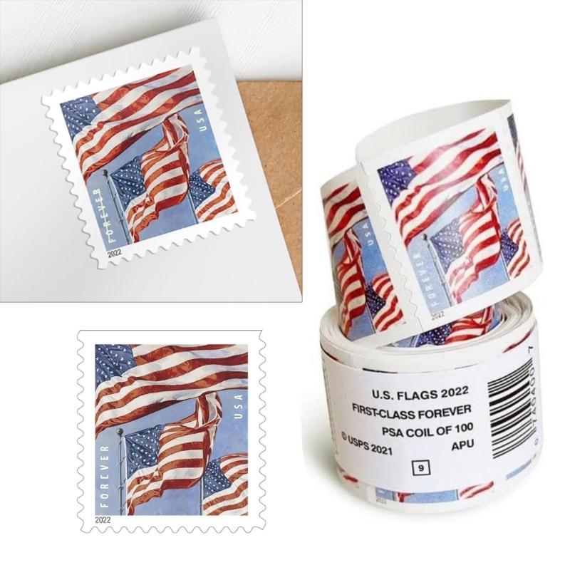 American Flag Stickers U.S.-Forever Stamp-Stickers America-Stickers Flag Sticker for Parades Events and Military-Support