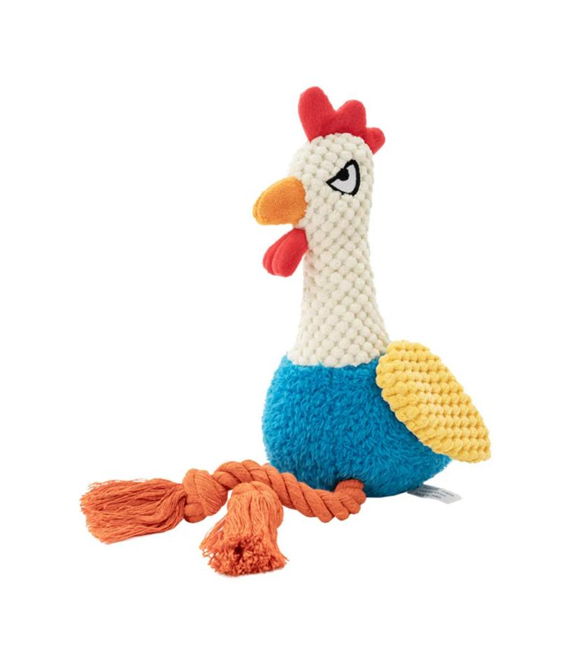 Chicken Dog Squeak Toy Sound BB Plush Pulling Cotton Rope Pet Puppy Rooster Chew Squeak Toy