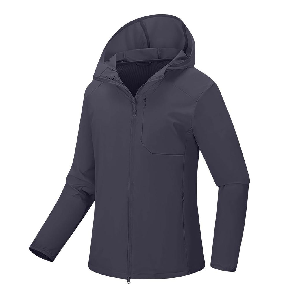 Women's Loose Casual Fashionable Outdoor Solid Color Windproof Waterproof Jacket Jacket