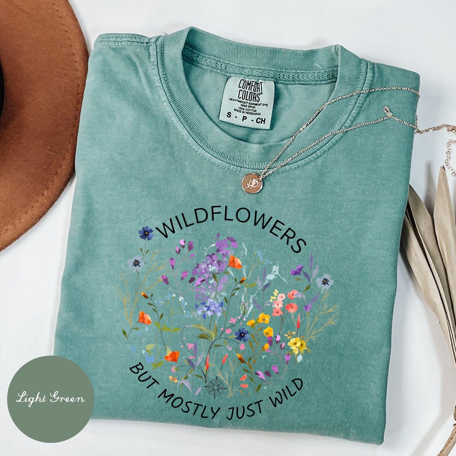 Vintage Pressed Flowers Shirt Comfort Colors®, Gift For Gardener Boho Cottagecore Tshirt Botanical Floral Tee Wildflowers shirt XL