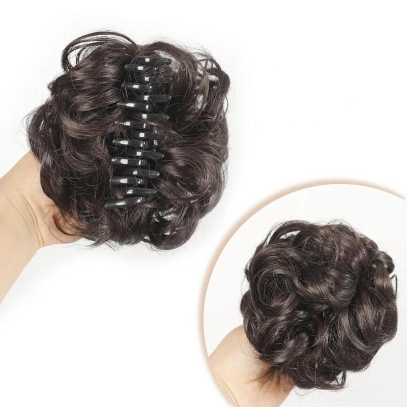 

Fashionable Lazy Hair Loop Clamping Clip Style Flower Bud Ball Head Women s Natural Fluffy Long Beads Hair Wig Clamping Clip KTB 1PC