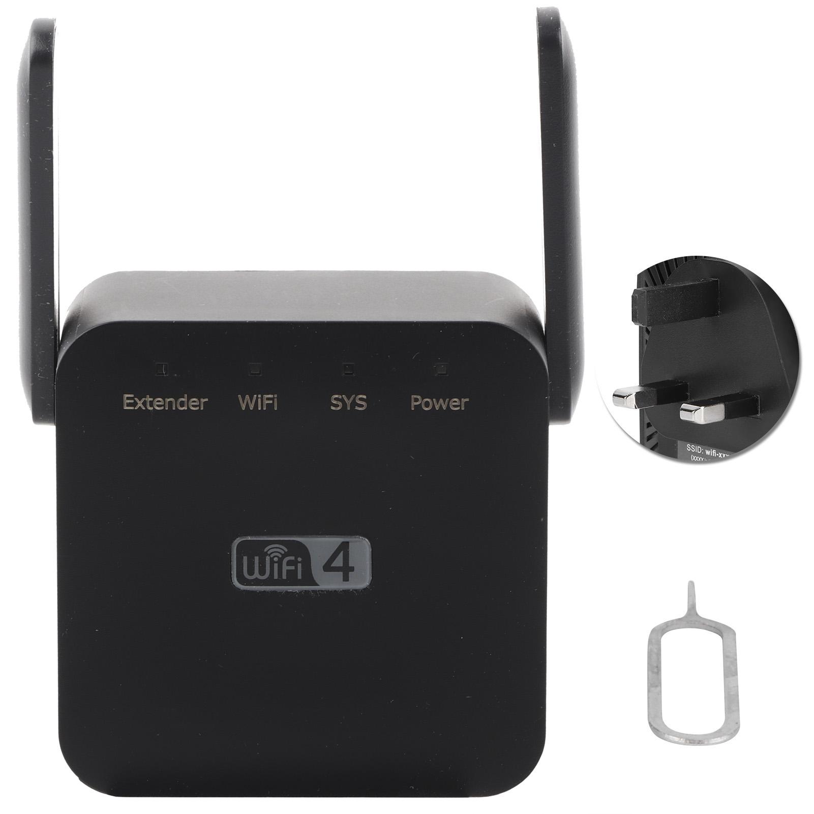 

WIFI Репітери Міні Подвійні Антени Підсилювач Сигналу Розширювач Діапазону 300 Мбіт/с Чорний 100Вилка 240VEU UK