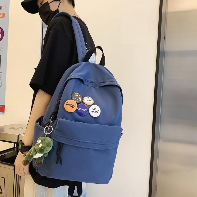 Backpack Men's Simple Large Capacity Travel Backpack Leisure Japanese Junior High School Student High School Student School Bag Student