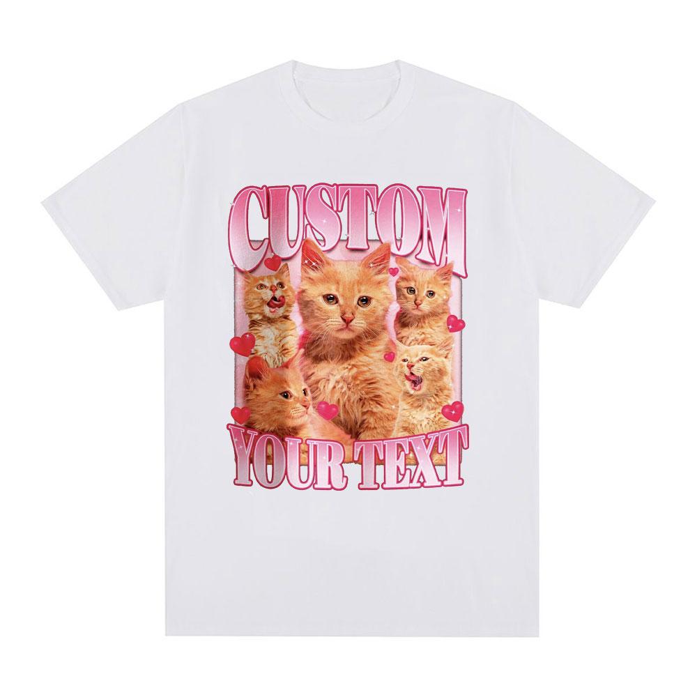 

Custom Your Text Graphic T Shirts Cat Lovers Gift T-shirts Women Casual Harajuku Short Sleeve T-shirt Streetwear Tops S