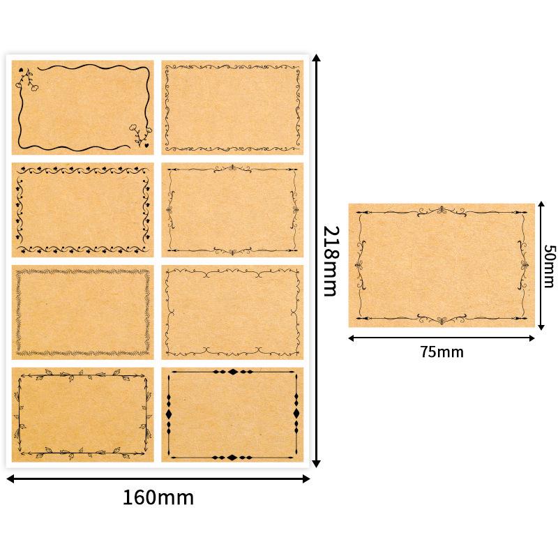 Kraft Paper Border Stickers: 80-Pack Blank Adhesive, Handwritten Storage Labels In Stock