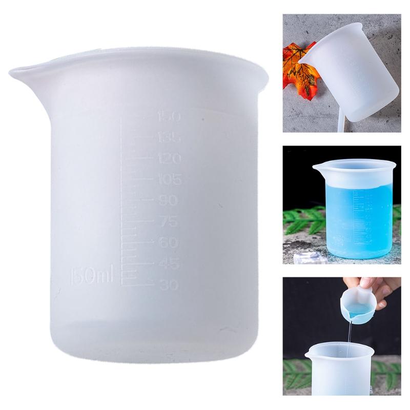 150ml Resin Cup Non-Stick Silicone Cup Silicone Measuring Cup Reusable Mixing Cup with Precise Scale for DIY Jewelry