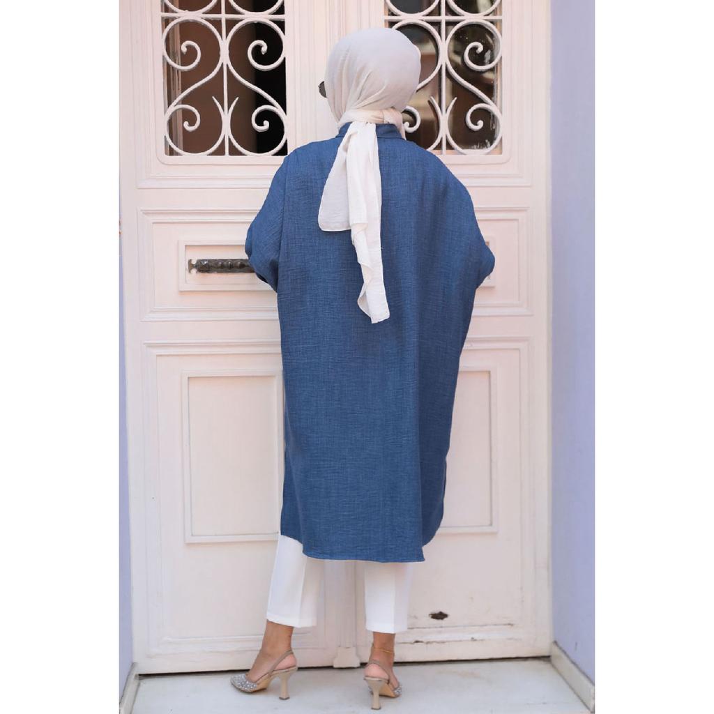 Buttoned Brown Hijab Tunic 663kh