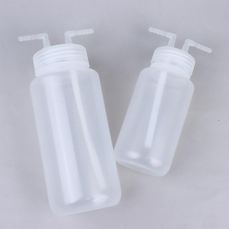 250ml/500ml Wash Bottle, Polyethylene PP Transparent Plastic Gas Washing Cylinder,for Dispensing Liquid Labs