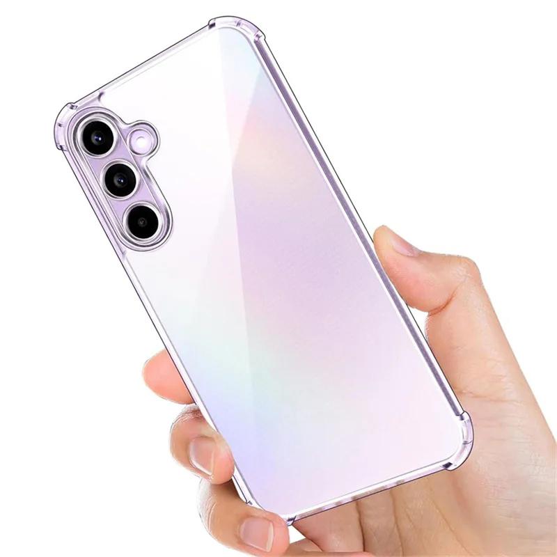 Anti-Knock Soft Clear TPU Silicone Phone Cover Case for Samsung Galaxy S24 S24+ S24 FE S25 S25+ S25 Ultra