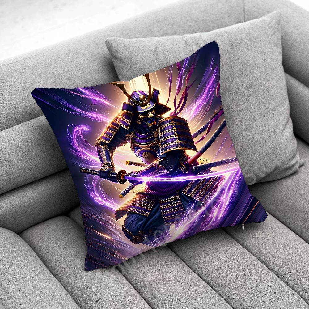 Japanese Bushido Samurai Throw Pillow Case For 55cm 40cm 45*45cm 50cm 30cm Square Office Cushion Cover