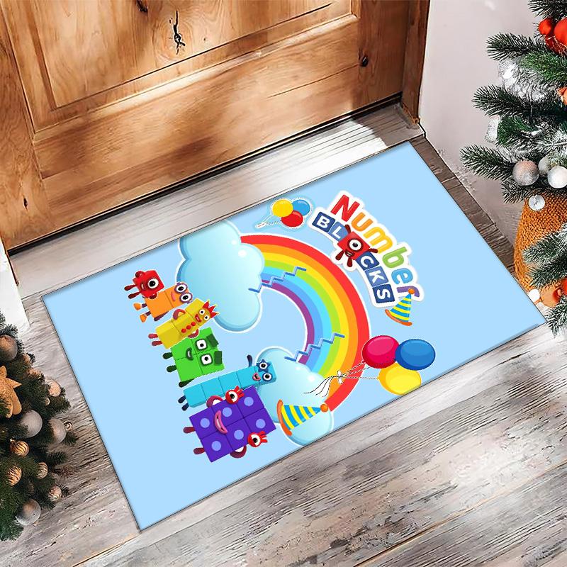 Numberblocks Crystal Velvet Rug, Soft Anti‑Slip Crystal Velvet Carpet for Living Room Bedroom Home Decor