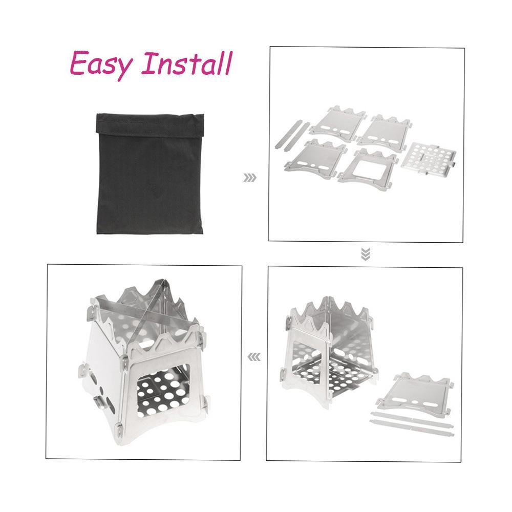 

Компактная складная дровяная печь Lixada для кемпинга, пикника и готовки на открытом воздухе S