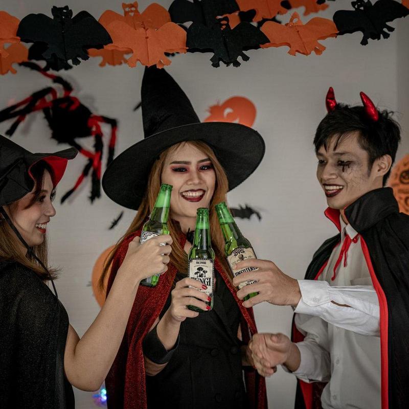 12 pezzi/set Etichette Adesive per Bottiglie di Vino di Halloween Adesivi per Bevande Teschio Pipistrello Pozioni Horror Bottiglie Adesivi Decorazioni di Halloween