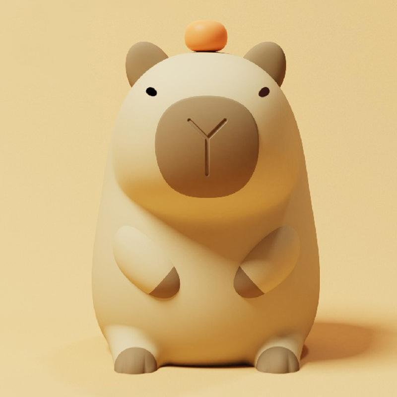 Cute Cartoon Capybara Silicone Night Light Usb Rechargeable Timing Dimming Sleep Night Lamp For Children's Room Gift For Kid