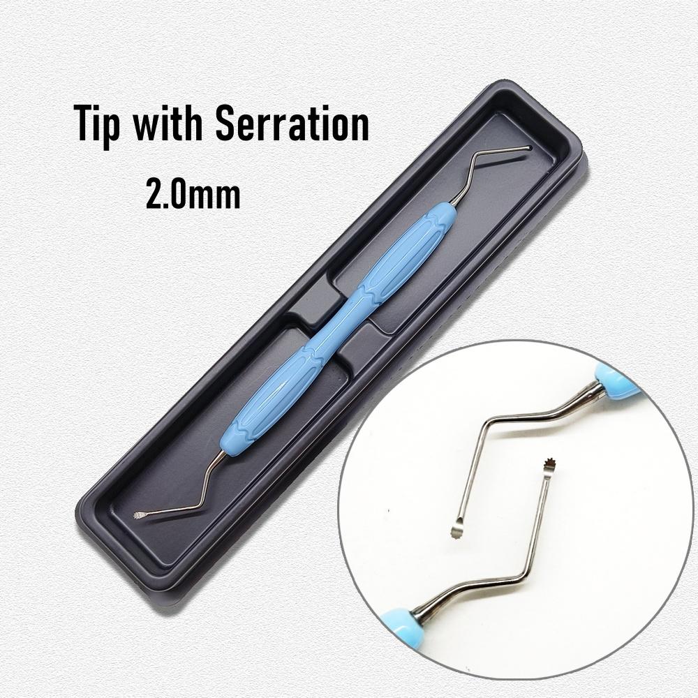 

Инструмент для дентальной имплантации Ложка-экскаватор для реставрации Ложка-экскаватор для дентальной имплантации Силиконовая ручка с двумя концами и пилообразным зубом 1 piece 2.0mm with case