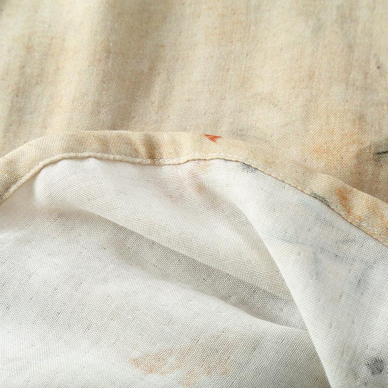 Women's Long-sleeved Chinese National Style Cotton Nightgowns for Women Spring / Summer Thin Bamboo Cotton Double-layer Gauze Nightdress