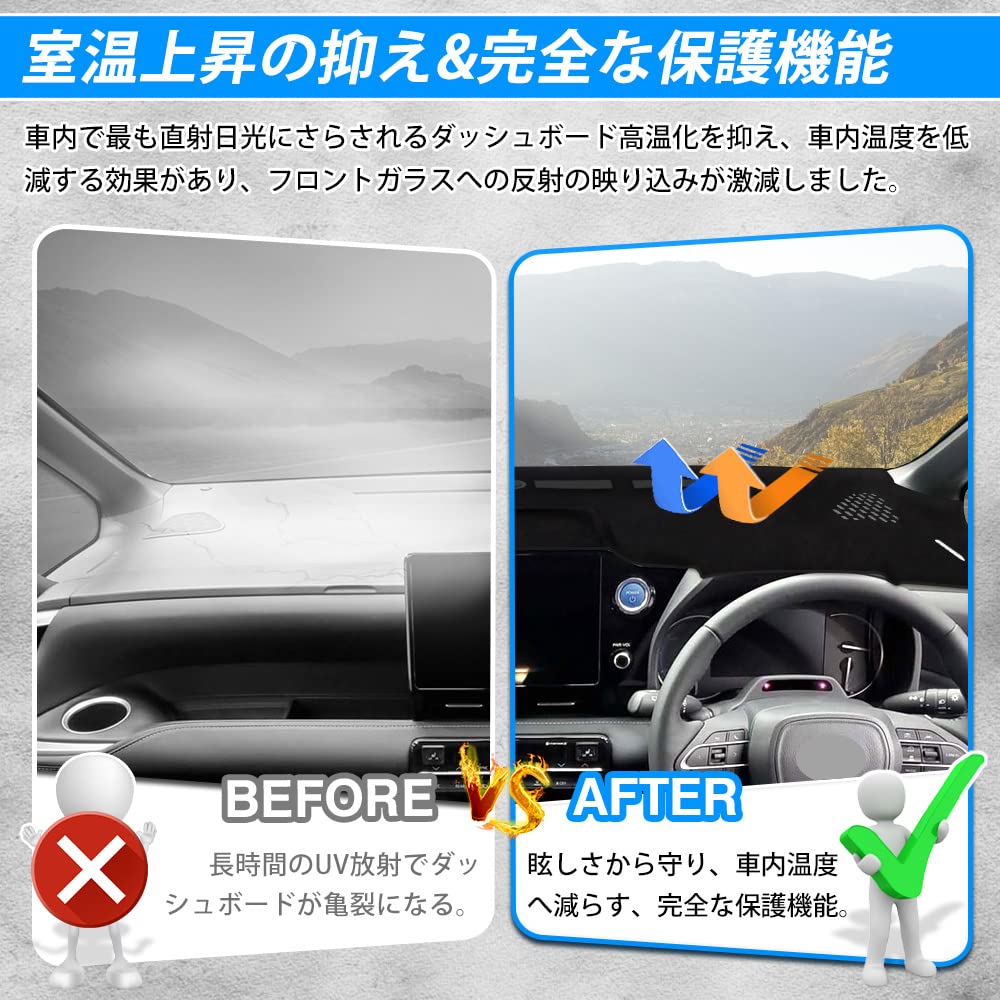 Auto Spec 3D Dashboard Mat for New Voxy and Noah 90 Series 2022 Present HUD 3D Molded Dash Mat with Sun UV Protective Interior Direct from