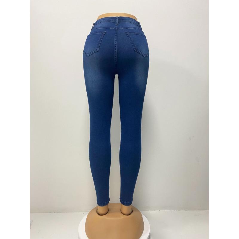 Spring and Autumn Women's Pants High Stretch Calf Pants Hip Lifting Jeans