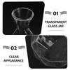 2Pcs Transparent Glass Vase High Borosilicate Clear Planter Jar Hydroponic Propagation Flower Display Home Office Decor