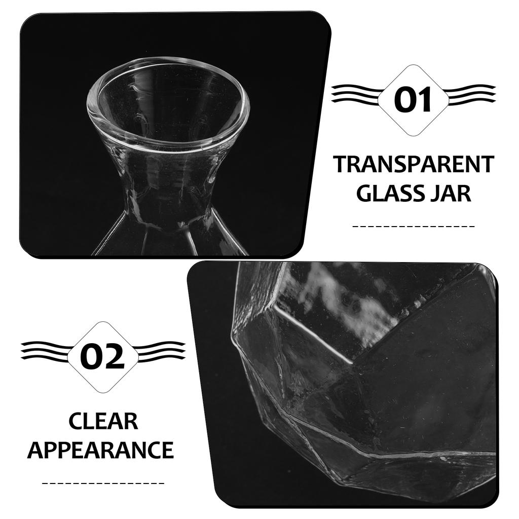 2Pcs Transparent Glass Vase High Borosilicate Clear Planter Jar Hydroponic Propagation Flower Display Home Office Decor
