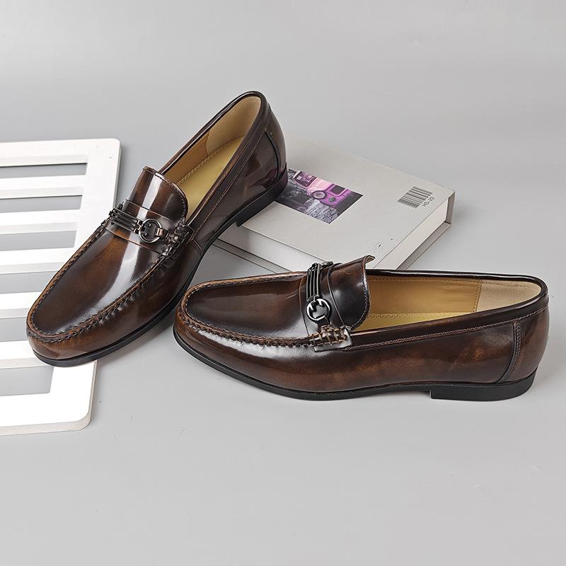 Luxury Mens Wedding Dress Shoes Genuine Leather Loafer Shoes Casual Business Party Formal Shoes for Men