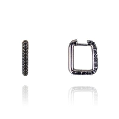 AUGUST ALICE Lumi Linea Quadratischer Schwarzer Ring Ohrring