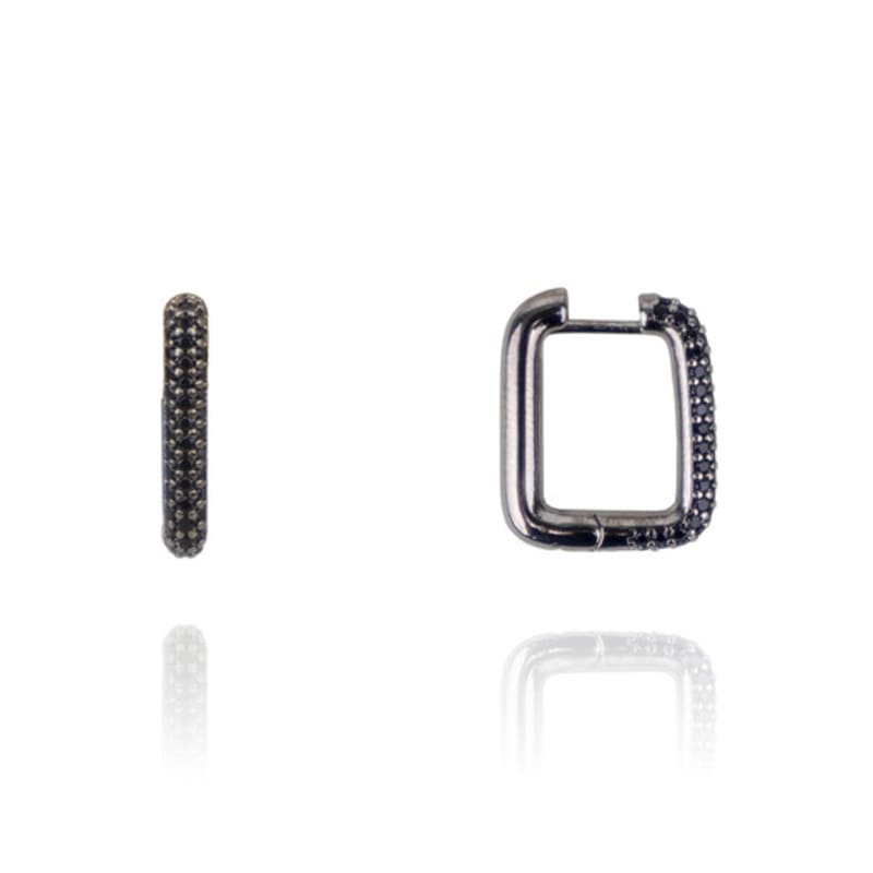 AUGUST ALICE Lumi Linea Square Black Ring Earring