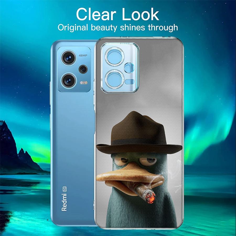 Cartoon Perry The Platypus Phone Case For Redmi 12 13C 12C 15C 9 10 10C Note 13 Pro Plus 14 15 Pro 9T 9C 9A TPU Soft Cover Clear
