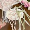 2Pcs Hair Rope Double Layer Soft Fabric Long Ribbon Hand-Sewn Bow Decor Hair Tie Princess Hairstyles Versatile Hair Accessory