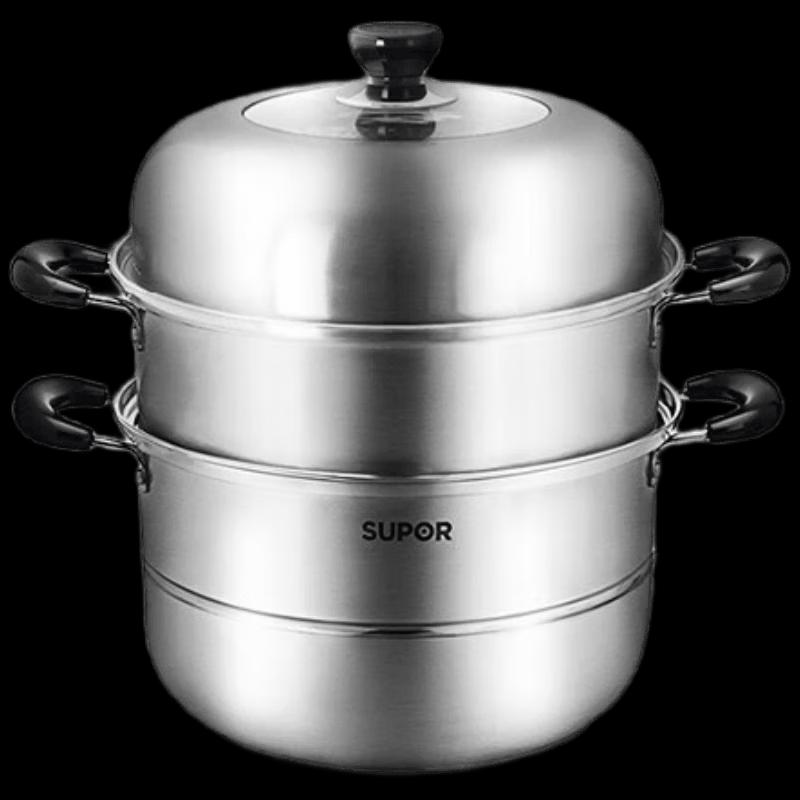 SUPOR 304 Stainless Steel 28cm Double-Layer Steamer Pot