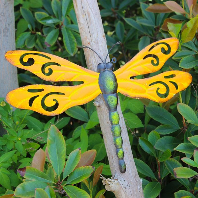 Metal Dragonfly Wall Decoration Garden Fence Outdoor Wall Art for Ideal Gift Outdoor Wall Decoration Suitable for Yard P
