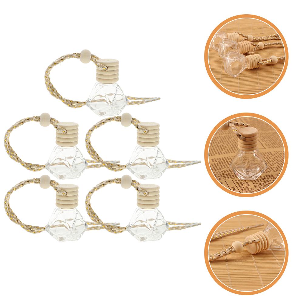 5pcs /10Pcs Perfume Bottle Scent Water Accessory Decorative Aroma Delicate Glass Hanging Car Diffuser Container Reusable