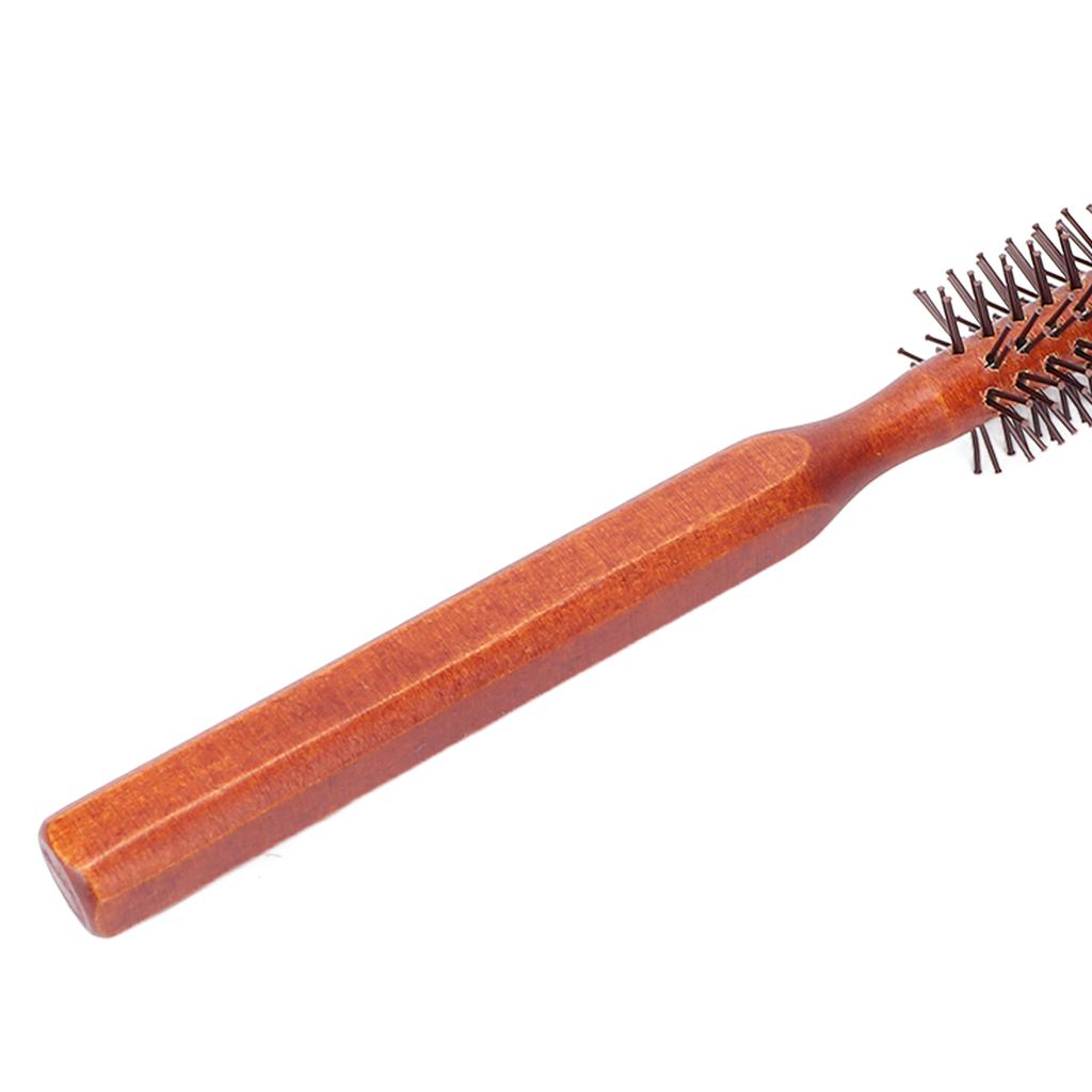 Round Styling Hair Brush Curling Roller Hairbrush Small Wood Brush Unisex for Blow Drying Home Use