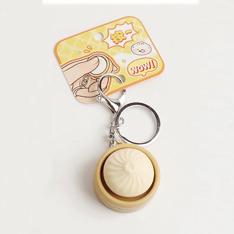 Mini Squishy Dumplings Knop Sleutelhanger Hanger Speelgoed Stressverlichting Fidget Speelgoed Simulatie Voedsel Gevulde Broodje Deeg Speelgoed voor Kinderen Cadeau