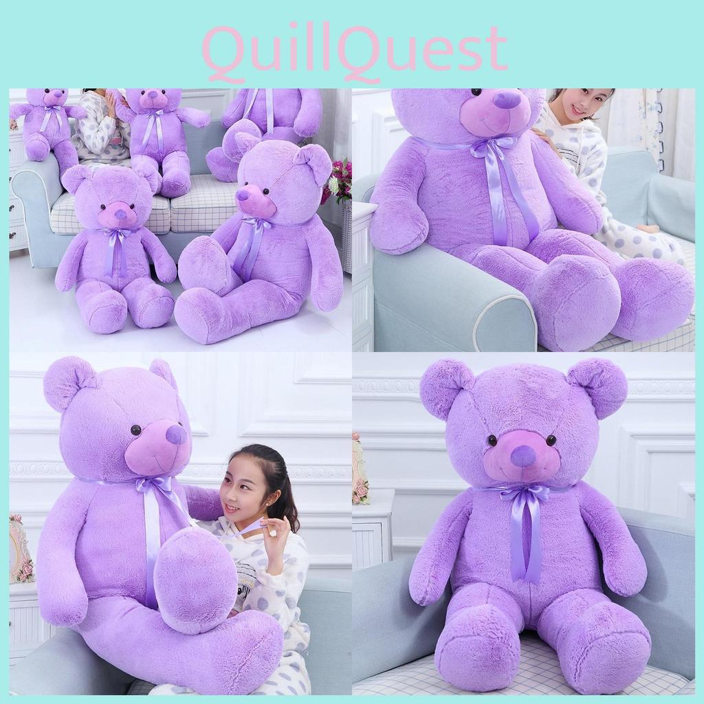 Teddy Large Purple Bear Plush Toy Cute Cartoon Girl Birthday Holiday Gift Doll