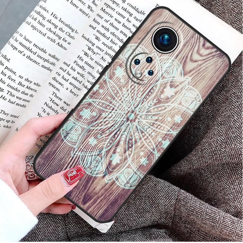 Mandala Wood Floral Case For Honor 90 Lite 70 50 Magic 6 5 Pro Honor X8a X9a X6a X7a X8 X9 X8b X9b Back Cover