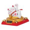 Lying Waving Fortune Cat Solar Powered Wealth Welcoming Lucky Cat Decoration for Home Car Dashboard Ornament