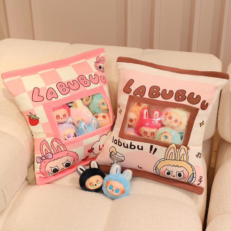 Cartoon Rabu Bag Snack Pillow Contains 7 Plush Small Pendant Bag Keychain Dolls