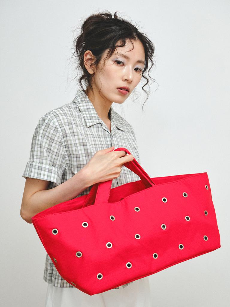 Plzproject Freaky Eyelet Shopper Bag, Red